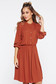 SunShine brown casual cloche dress with elastic waist airy fabric 1 - StarShinerS.com