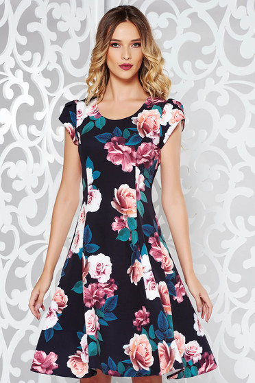 Rosa elegant cloche dress slightly elastic fabric with floral prints