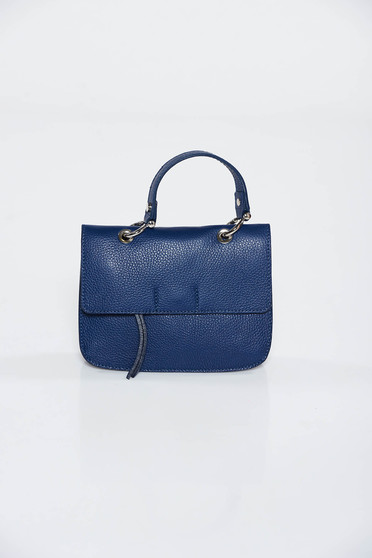 Darkblue casual bag natural leather