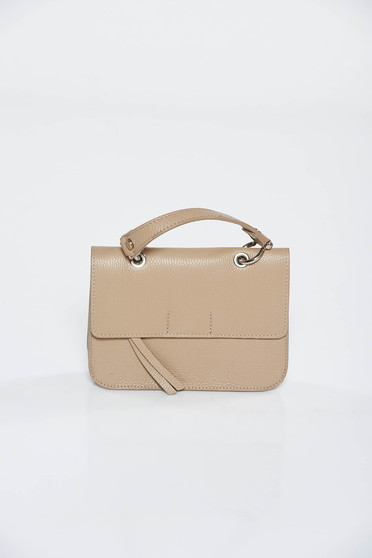 Cream casual bag natural leather