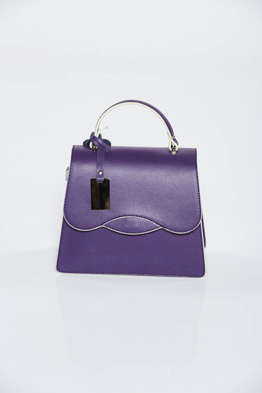 Purple casual bag leather long handle and short handle