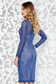 StarShinerS blue clubbing pencil dress transparent fabric with print details with inside lining 2 - StarShinerS.com