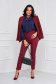 StarShinerS burgundy trousers office high waisted slightly elastic fabric with pockets conical 4 - StarShinerS.com