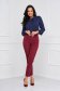 Burgundy trousers high waisted conical long slightly elastic fabric - StarShinerS 1 - StarShinerS.com