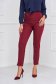 Burgundy trousers high waisted conical long slightly elastic fabric - StarShinerS 2 - StarShinerS.com