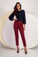 Burgundy trousers high waisted conical long slightly elastic fabric - StarShinerS 6 - StarShinerS.com