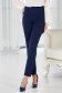 High-Waisted Tapered Navy Blue Stretch Fabric Trousers - StarShinerS 1 - StarShinerS.com