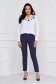 StarShinerS darkblue trousers office high waisted slightly elastic fabric with pockets conical 3 - StarShinerS.com
