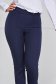 Pantaloni din stofa usor elastica bleumarin lungi conici cu talie inalta - StarShinerS 5 - StarShinerS.ro