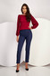 Dark blue trousers high waisted conical long slightly elastic fabric - StarShinerS 1 - StarShinerS.com