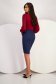 Dark blue high waisted skirt pencil midi elastic cloth - StarShinerS 2 - StarShinerS.com