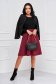 Burgundy skirt cloche midi with pockets slightly elastic fabric - StarShinerS 5 - StarShinerS.com