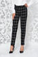 Pantaloni LaDonna negri office conici cu talie medie din stofa usor elastica in carouri 1 - StarShinerS.ro
