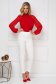 Bluza dama StarShinerS rosie eleganta din material elastic cu croi larg cu maneci lungi 3 - StarShinerS.ro