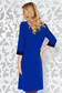 Rochie albastra eleganta cu croi larg din material usor elastic cu aplicatii stralucitoare si cu buzunare 2 - StarShinerS.ro