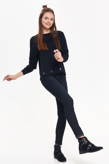 Bluza dama Top Secret neagra casual cu croi larg din material fin la atingere