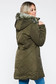 SunShine khaki casual from slicker jacket with faux fur lining with straight cut with furry hood with pockets 2 - StarShinerS.com