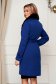 Blue elegant arched cut coat cloth fur collar 2 - StarShinerS.com