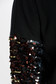 Pulover SunShine negru casual cu croi larg din material tricotat fin la atingere cu aplicatii cu paiete 4 - StarShinerS.ro