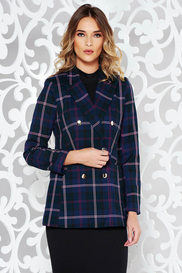 StarShinerS darkblue tented jacket with inside lining from non elastic fabric plaid fabric