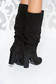 Black casual boots chunky heel natural leather 6 - StarShinerS.com