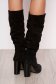 Black casual boots chunky heel natural leather 3 - StarShinerS.com
