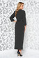 Rochie neagra eleganta asimetrica cu maneca 3/4 din material neelastic cu accesoriu tip curea 2 - StarShinerS.ro