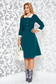 Green office midi cloche dress slightly elastic fabric with inside lining 3 - StarShinerS.com