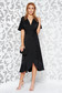 Black occasional wrap around dress non-flexible thin fabric with ruffles at the buttom of the dress 1 - StarShinerS.com