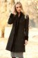 LaDonna black elegant wool coat arched cut with inside lining raised pattern 1 - StarShinerS.com