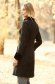 LaDonna black elegant wool coat arched cut with inside lining raised pattern 2 - StarShinerS.com