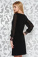 Black elegant flared dress transparent sleeves with embroidery details 2 - StarShinerS.com
