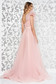 Light Pink Tulle Dress with A-line Cut on Shoulder Accessorized with Belt - Ana Radu 2 - StarShinerS.com