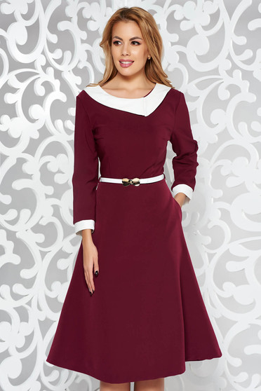 maroon dress with belt