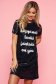 Rochie Top Secret albastru-inchis de party cu croi larg cu maneca scurta cu aplicatii cu paiete 5 - StarShinerS.ro