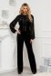StarShinerS black elegant velvet women`s blouse with tented cut laced long sleeved 4 - StarShinerS.com