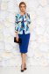 Blue elegant midi pencil dress slightly elastic fabric with floral prints 3 - StarShinerS.com