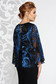 Darkblue flared women`s blouse voile fabric with floral print elegant large sleeves 2 - StarShinerS.com