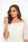 Rochie din dantela alba midi cu un croi mulat si umeri goi - StarShinerS 7 - StarShinerS.ro