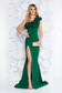 Ana Radu green occasional long mermaid dress with ruffle details with tented cut from elastic and fine fabric 3 - StarShinerS.com