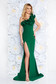 Ana Radu green occasional long mermaid dress with ruffle details with tented cut from elastic and fine fabric 1 - StarShinerS.com