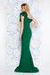 Ana Radu green occasional long mermaid dress with ruffle details with tented cut from elastic and fine fabric 2 - StarShinerS.com