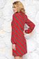 PrettyGirl red daily dress with straight cut thin fabric with inside lining elastic held sleeves 2 - StarShinerS.com