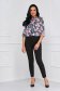 StarShinerS black trousers office high waisted slightly elastic fabric with pockets conical 3 - StarShinerS.com