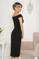 StarShinerS black occasional dress with tented cut with v-neckline on the shoulders 2 - StarShinerS.com