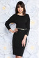 PrettyGirl black elegant midi dress slightly elastic fabric with inside lining accessorized with belt 1 - StarShinerS.com