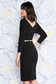 PrettyGirl black elegant midi dress slightly elastic fabric with inside lining accessorized with belt 2 - StarShinerS.com