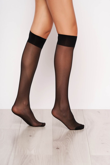 Sosete negre din material elastic cu banda elastica care nu aluneca