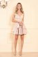 Rochie crem de ocazie in clos din material satinat cu bust buretat cu aplicatii cu paiete 3 - StarShinerS.ro