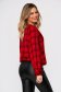 Red women`s blouse casual flared with chequers long sleeved 2 - StarShinerS.com